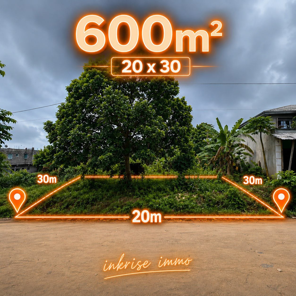 42260- Terrain titré de 600m2 à vendre à Bwang-Bakoko, Yassa Douala