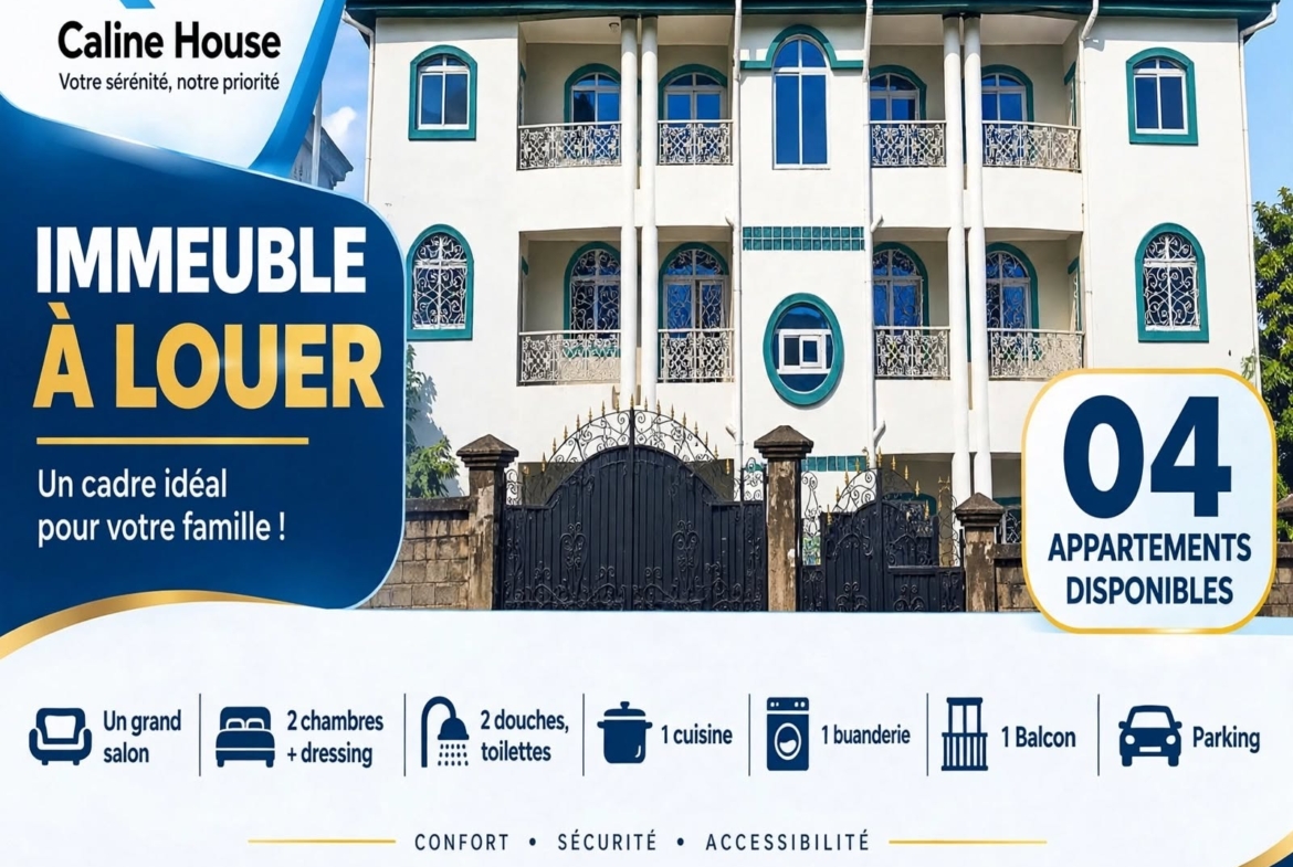 IMMEUBLE À LOUER – 04 APPARTEMENTS DISPONIBLES À JAPOMA !